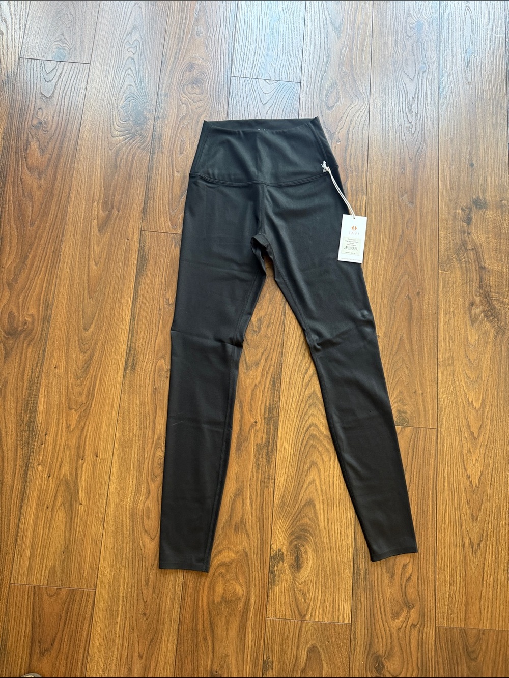 High-Waist Black ebony pearly Leggings with Supportive Waistband